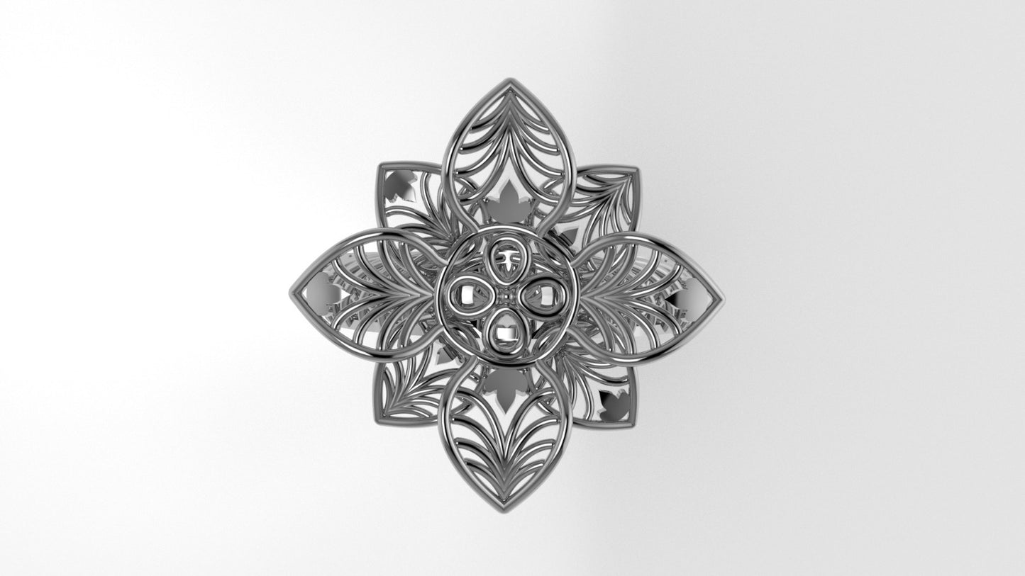 14K Gold Ring, Flower Style