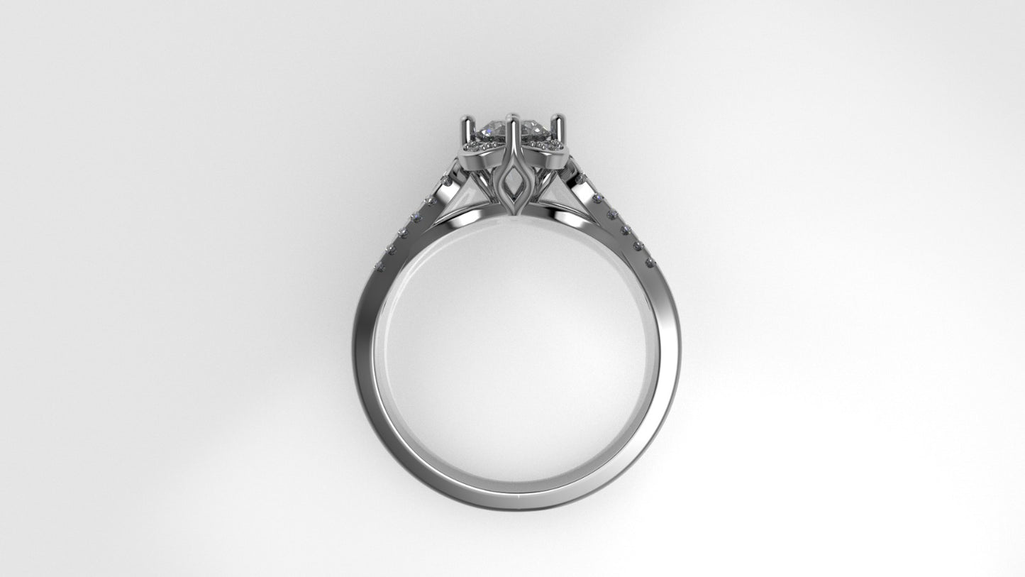 14K Gold Ring with 33 Diamonds, STT: 4-Prong and Cut Chanel