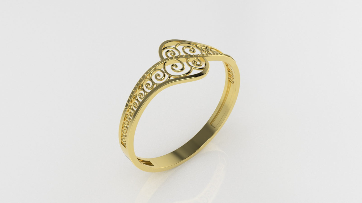 14K Gold Ring with spiral shaped