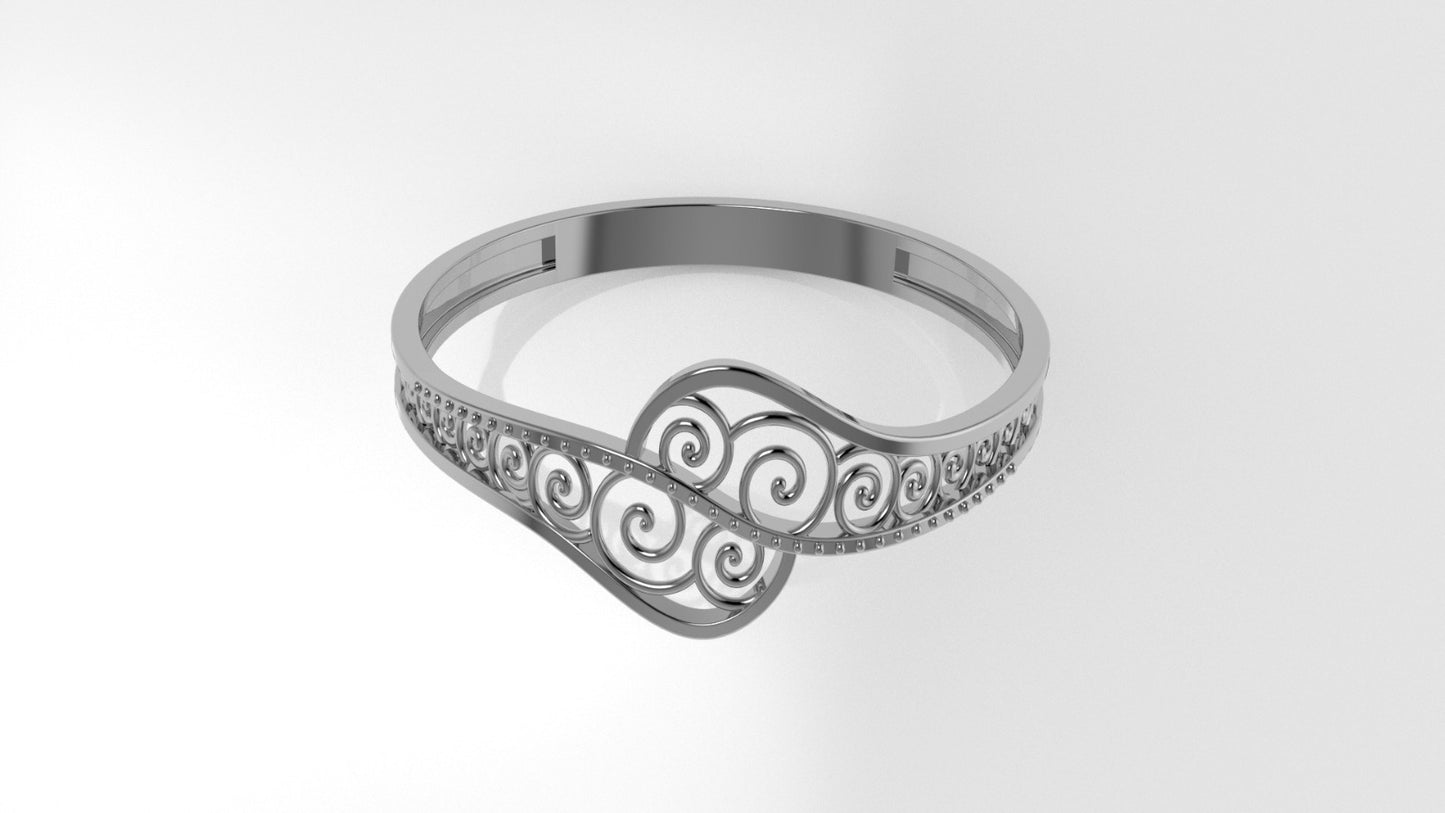 14K Gold Ring with spiral shaped