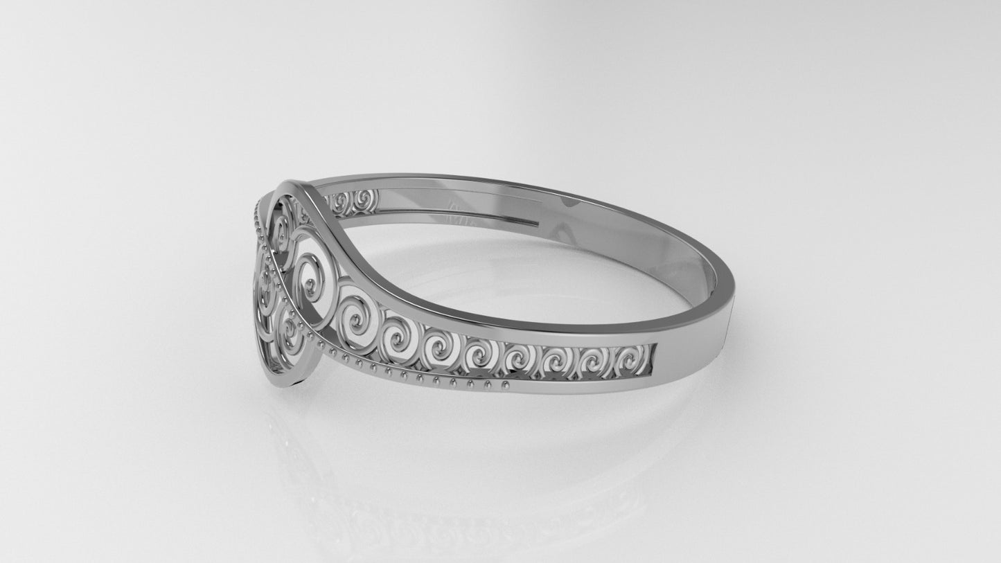 14K Gold Ring with spiral shaped