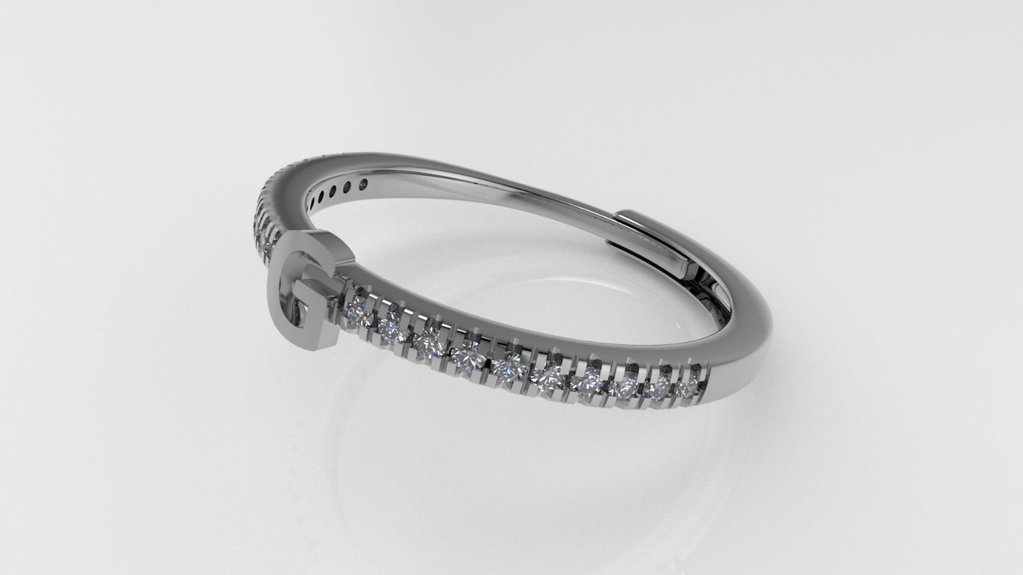 14K Gold Ring is adjustable and customizable with 20 Diamonds, STT: Cut Split