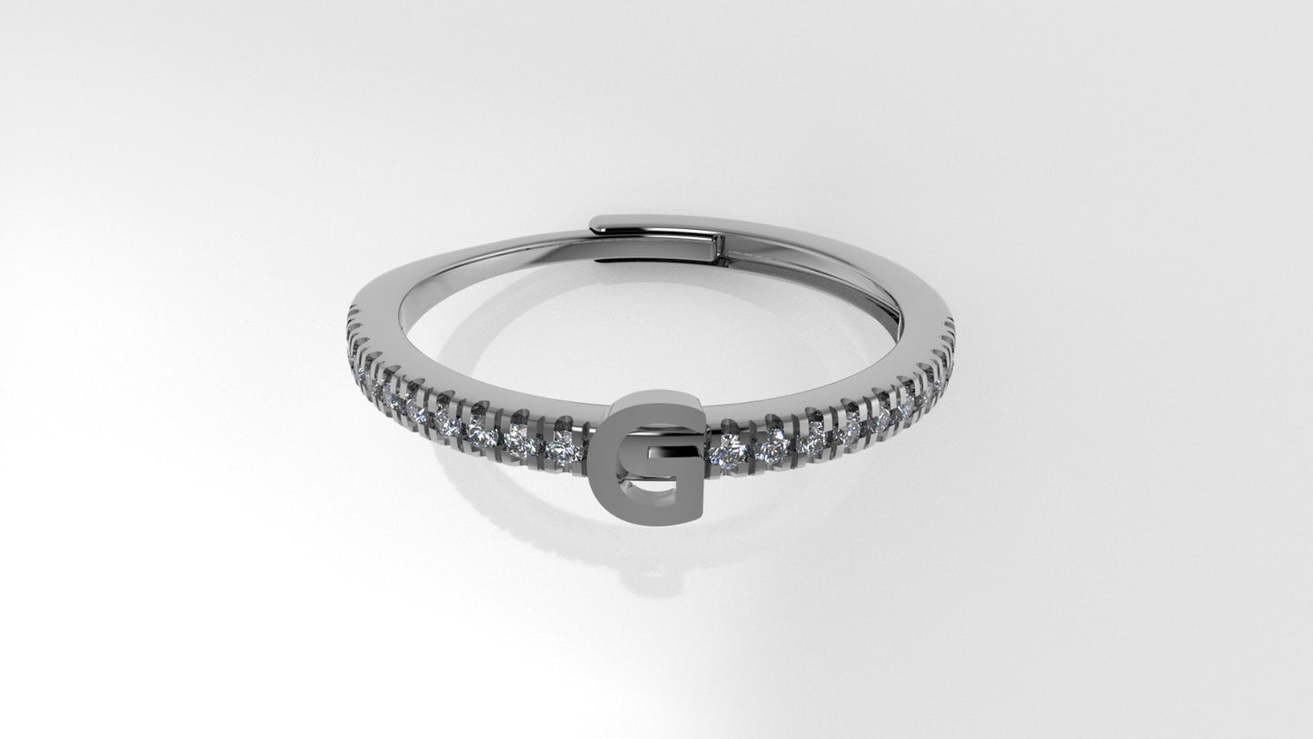 14K Gold Ring is adjustable and customizable with 20 Diamonds, STT: Cut Split