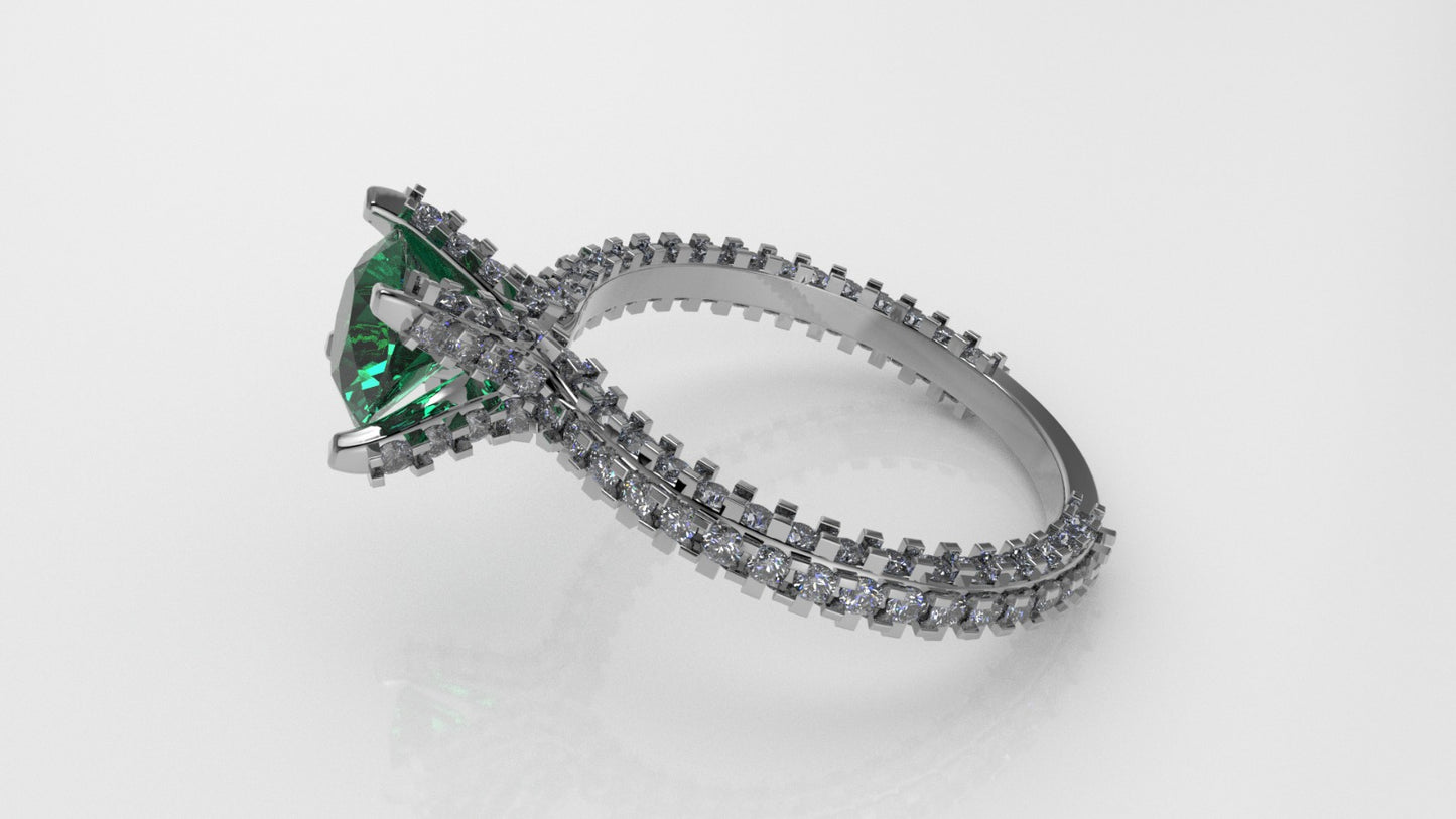 14K Solitaire Ring with 135 Stones, Stt: Prong