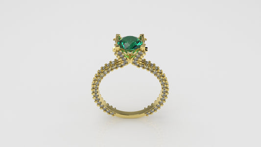 14K Solitaire Ring with 135 Stones, Stt: Prong