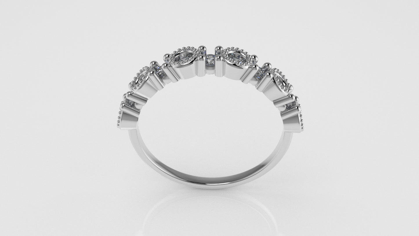 14K Ring with 11 MOISSANITE, "Stt Prong and Bezel"