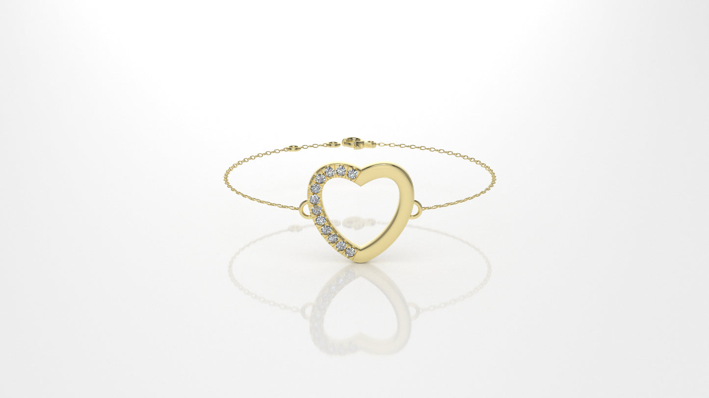14k Bracelet with 12 DIAMOND 1.3mm VS1 each, split cut