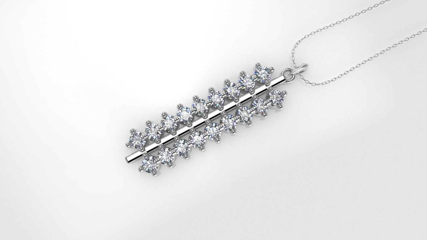 Gold Pendant with 18 Diamond VS1, Only Pendant, "4 Prongs"