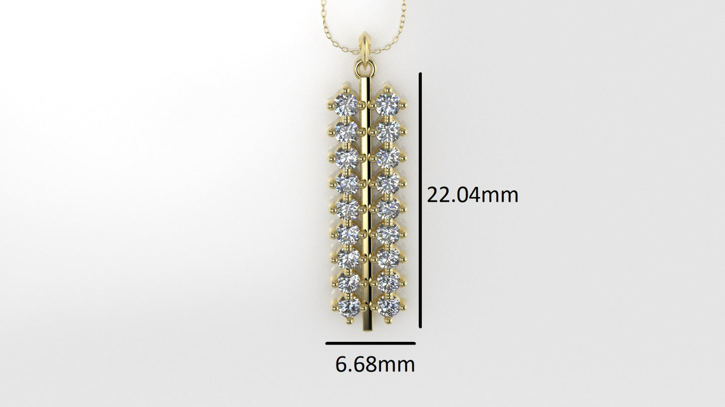 Gold Pendant with 18 Diamond VS1, Only Pendant, "4 Prongs"