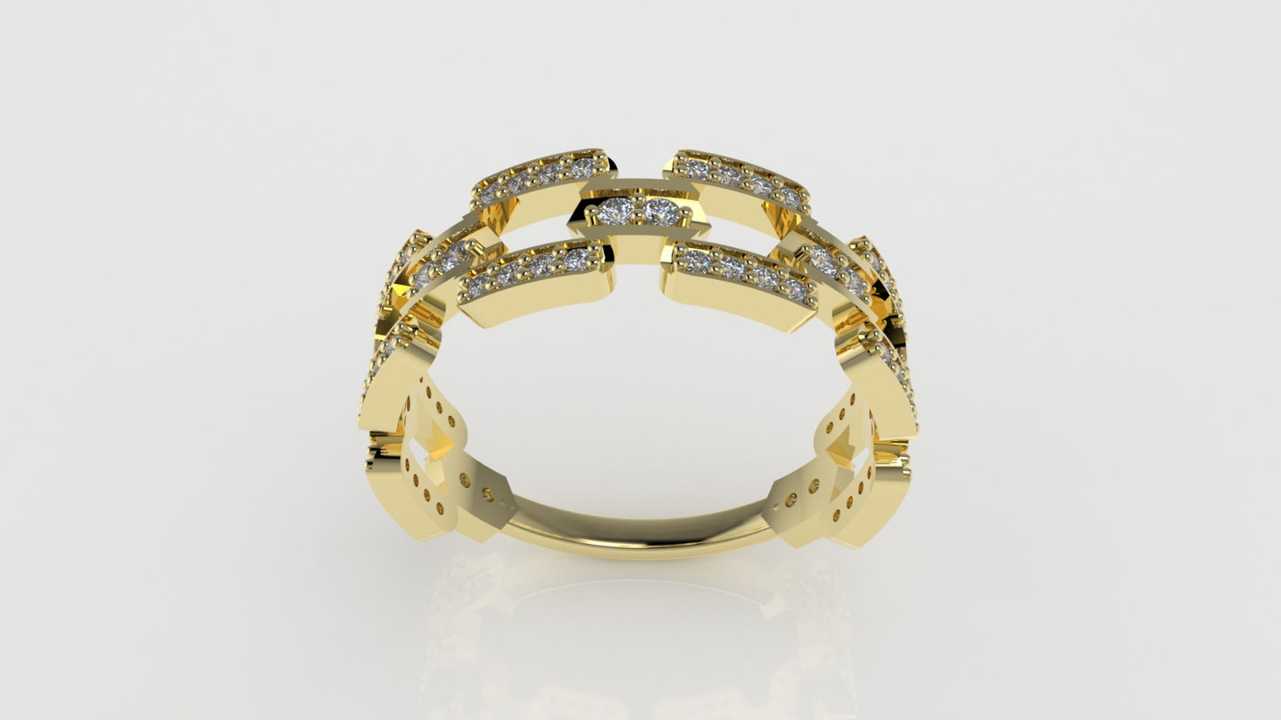 14K Ring with 62 MOISSANITE VS1, "stt prong" "cut chanel"
