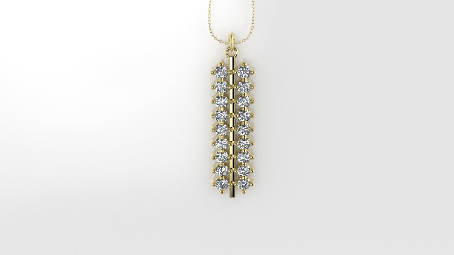 Gold Pendant with 18 Diamond VS1, Only Pendant, "4 Prongs"