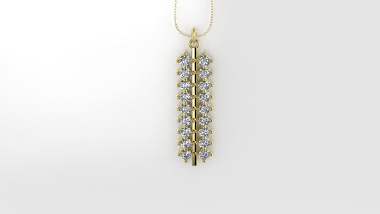 Gold Pendant with 18 Diamond VS1, Only Pendant, "4 Prongs"