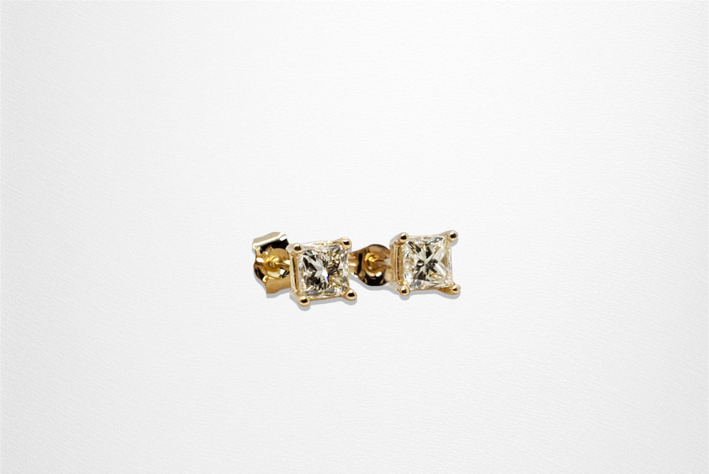 14K Diamond 0.70ct. t.w. Princess Cut Gold Stud Earrings