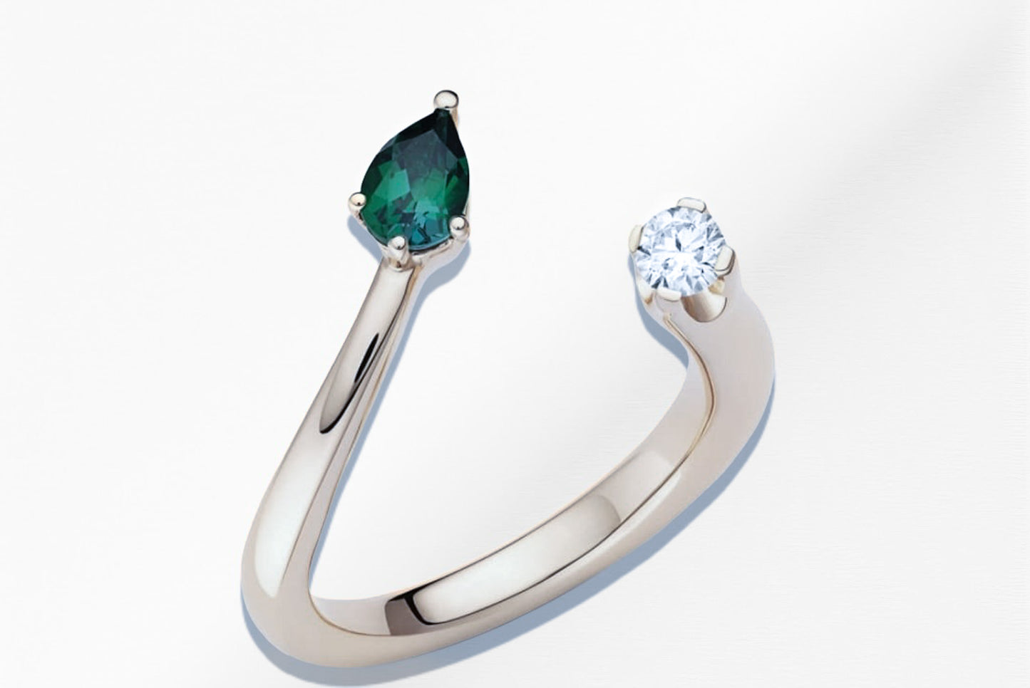 14K Emerald & Diamond Combo Gold Ring