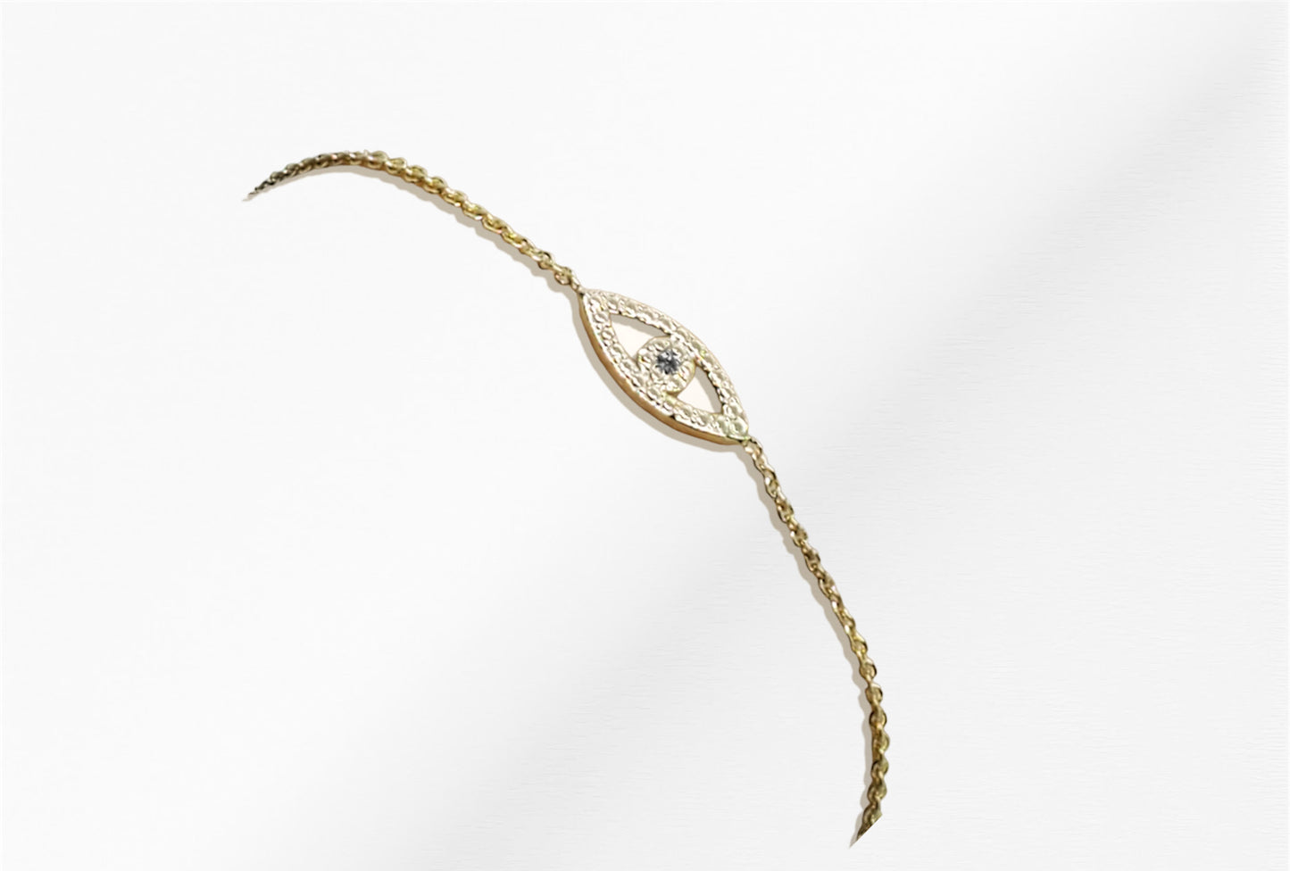 14K Gold Eye Shaped Bracelet