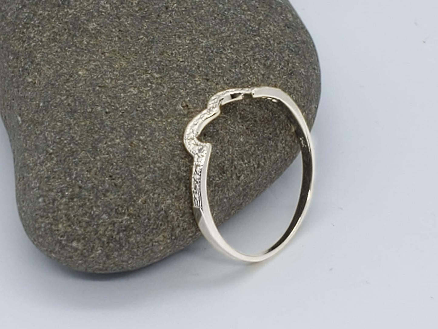 14K HALF HEART RING WITH 3 Diamond