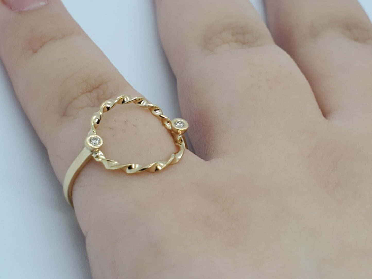 14k yellow gold ring, style band circle