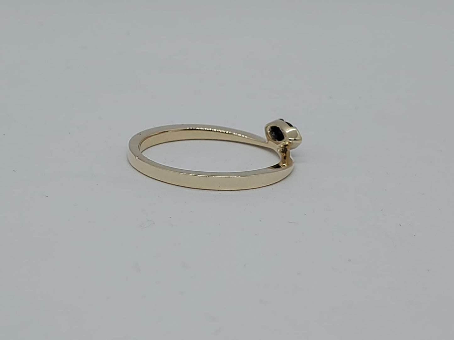14K Solitaire ring with 0.32CT Natural Sapphire Marquise, set of bezel stone, daily wear ring