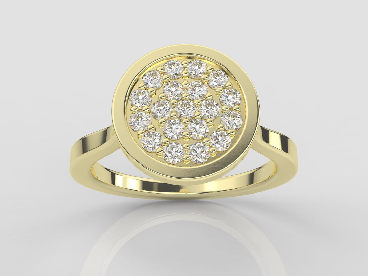 14k gold ring with 19 DIAMONDS 28.5CT, engagement ring, round style, everyday wear, it is comfortable and elegant
