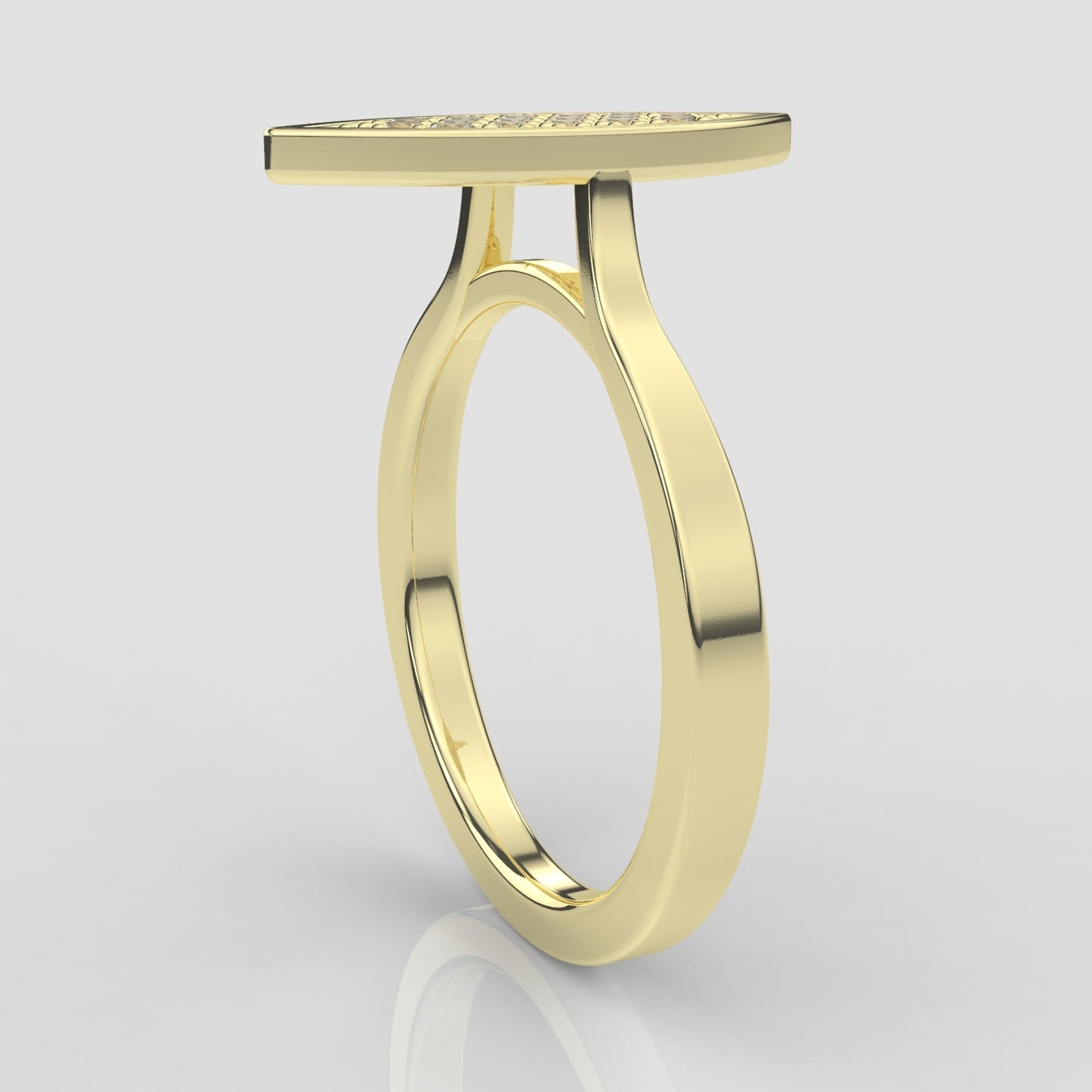 14k gold ring with 16 Diamond 24CT, engagement ring, "Eye Shape", everyday wear, comfortable and elegant