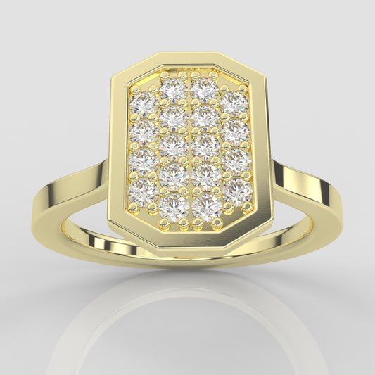 14k gold ring with 18 DIAMONDS 27CT, engagement ring, everyday wear, it is comfortable and elegant