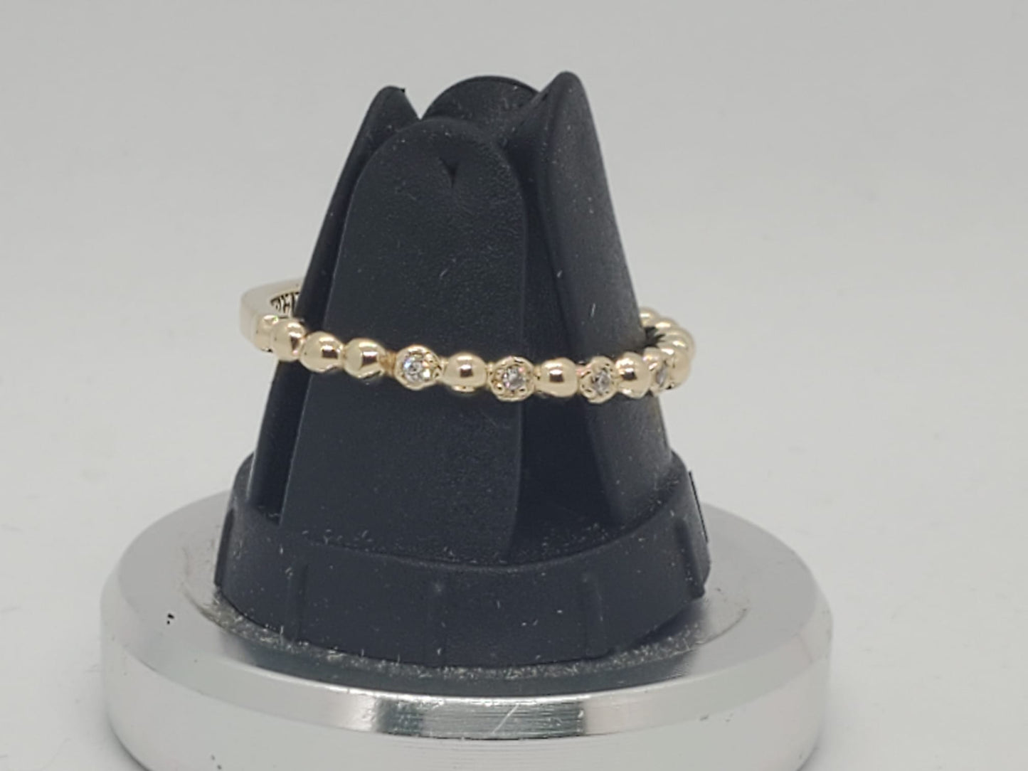 14K Yellow Gold Ring with 7 Moissanite 0.07CT