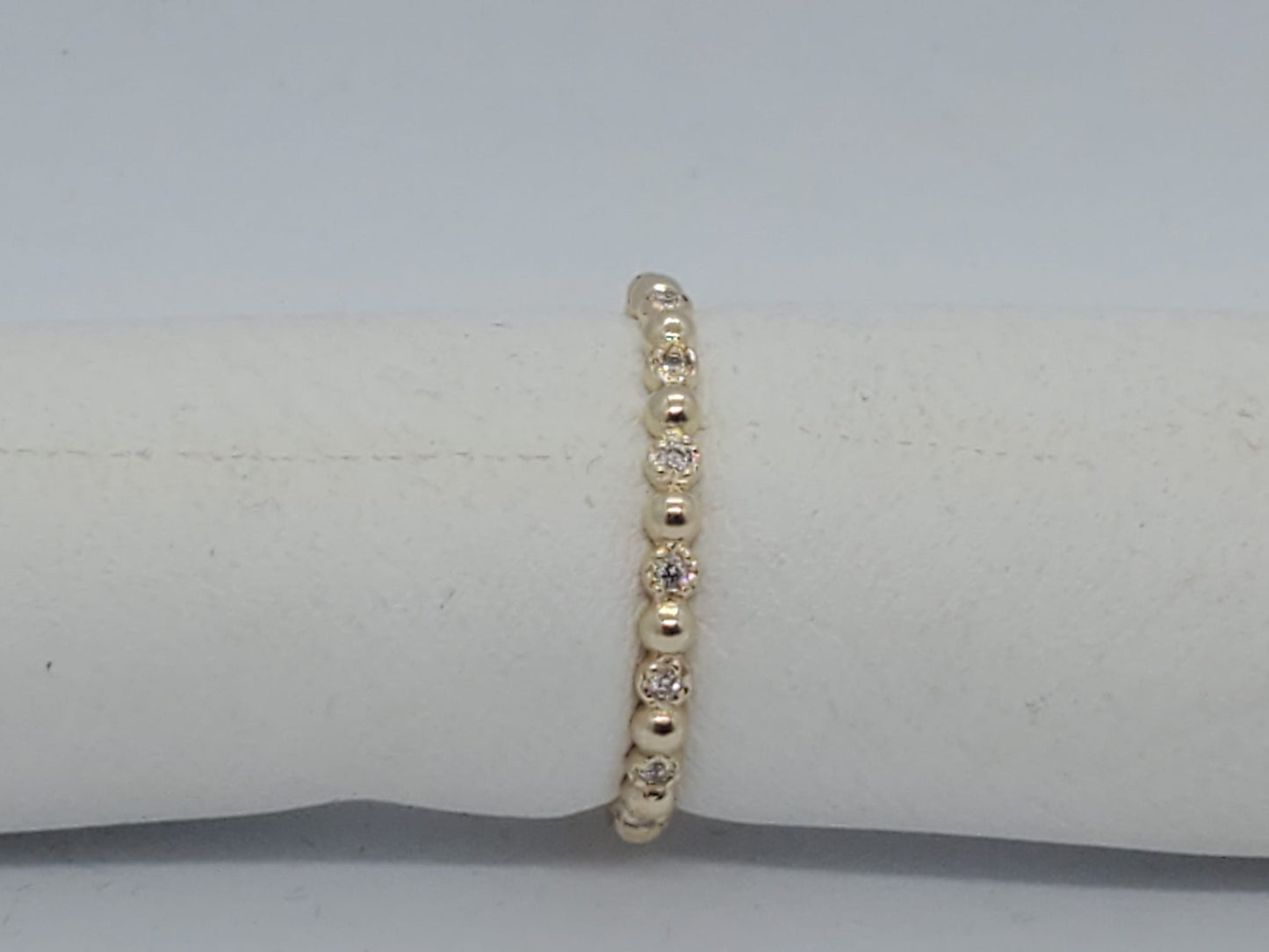 14K Yellow Gold Ring with 7 Moissanite 0.07CT