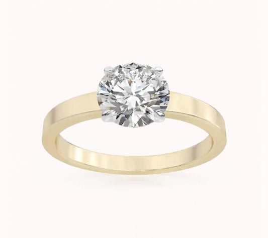 14k gold Solitaire ring with "DIAMOND" 0.20 Ct, comfortable and elegant