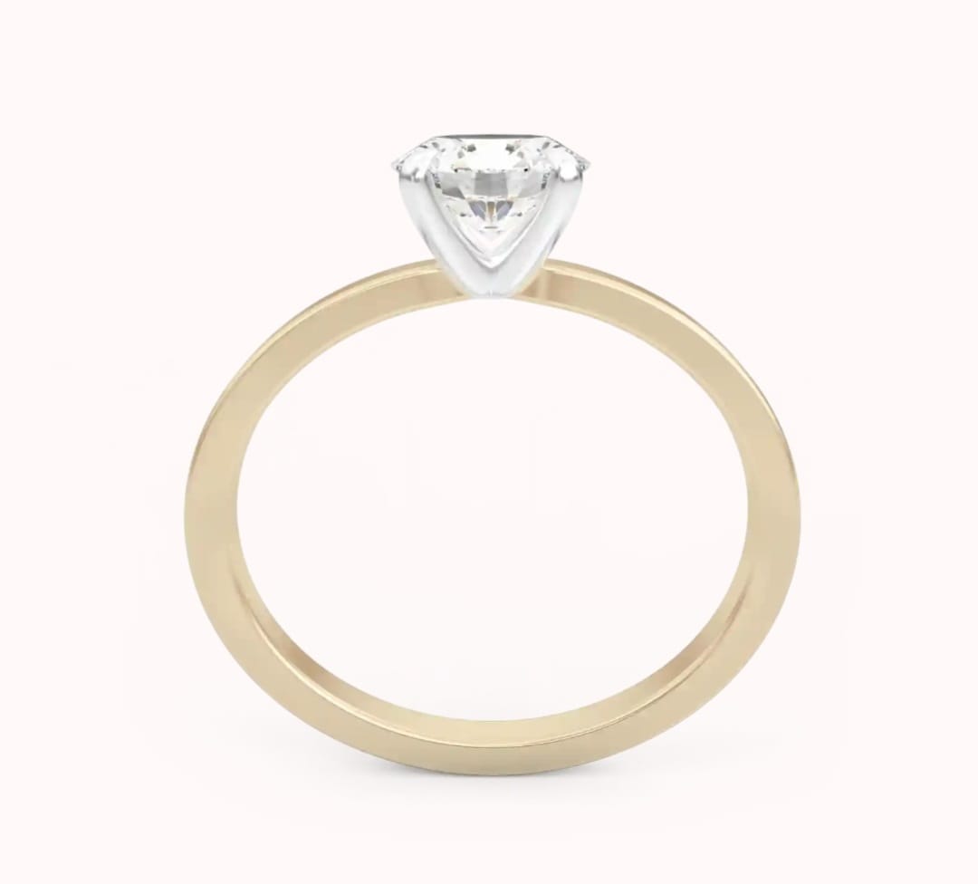 14k gold Solitaire ring with "Moissanite" 0.20 Ct, comfortable and elegant