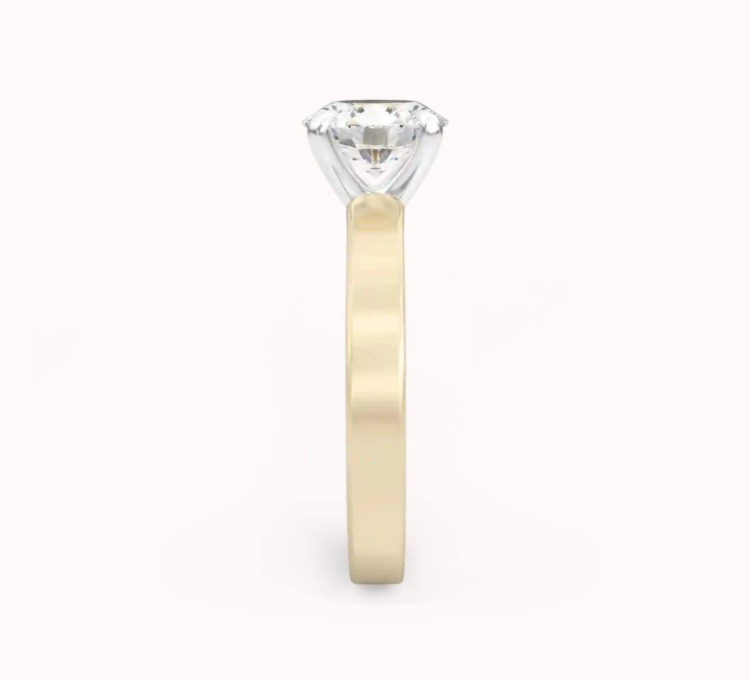 14k gold Solitaire ring with "Moissanite" 0.20 Ct, comfortable and elegant