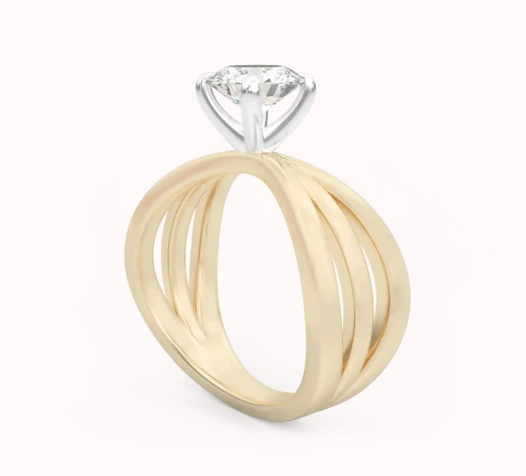 14k gold Solitaire ring with "DIAMOND" 0.20 Ct comfortable and elegant