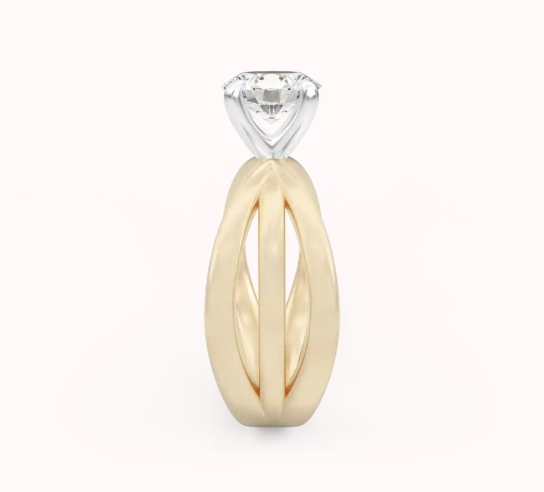 14k gold Solitaire ring with "DIAMOND" 0.20 Ct comfortable and elegant