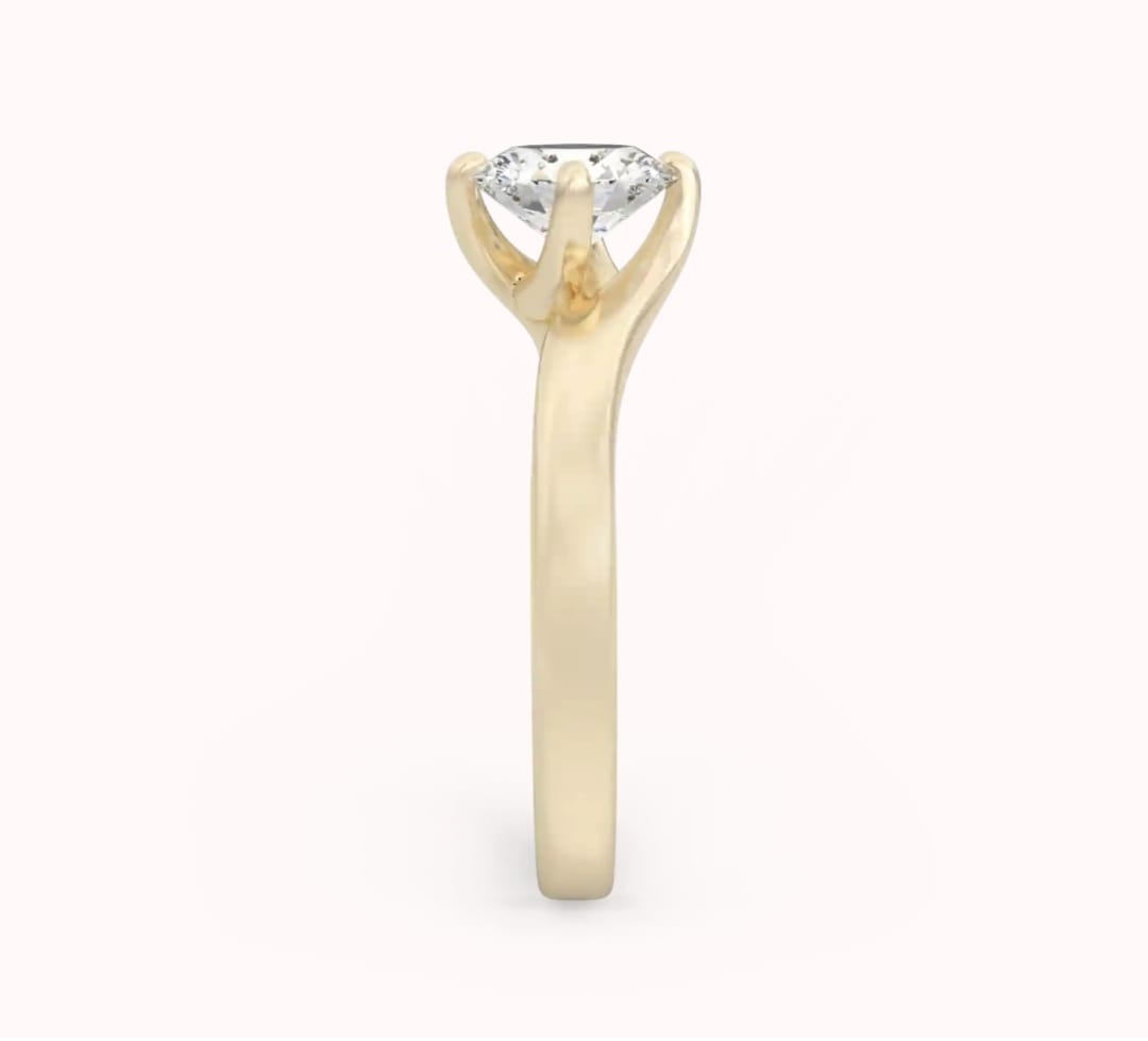 14k Gold Solitaire Ring with "DIAMOND" 0.20 Ct, comfortable and elegant