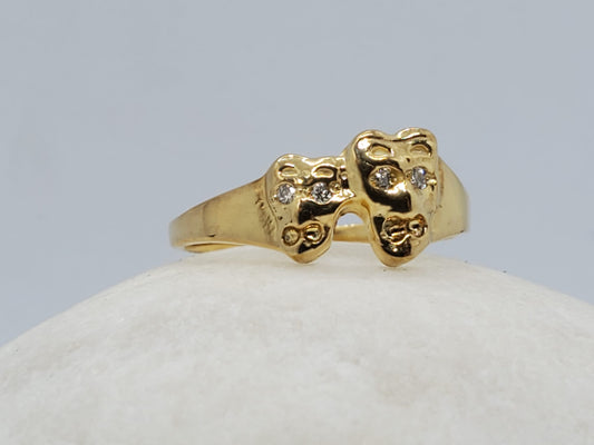 14K Yellow Gold Ring with 4 DIAMONDS 0.4ct, band style, is a beautiful model ideal for any occasion