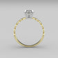 Gold engagement ring with 1.00 ct Diamond VS1, stt prongs, band twisted