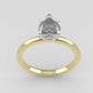 14K engagement gold ring with Diamond VS1, style Heart