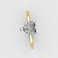 14K engagement gold ring with Diamond VS1, style Heart