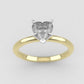 14K engagement gold ring with Diamond VS1, style Heart