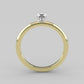 14K Band ring with Diamond VS1, style Pear, STT PRONG