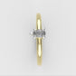14K Band ring with Diamond VS1, style Pear, STT PRONG