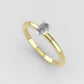 14K Band ring with Diamond VS1, style Pear, STT PRONG