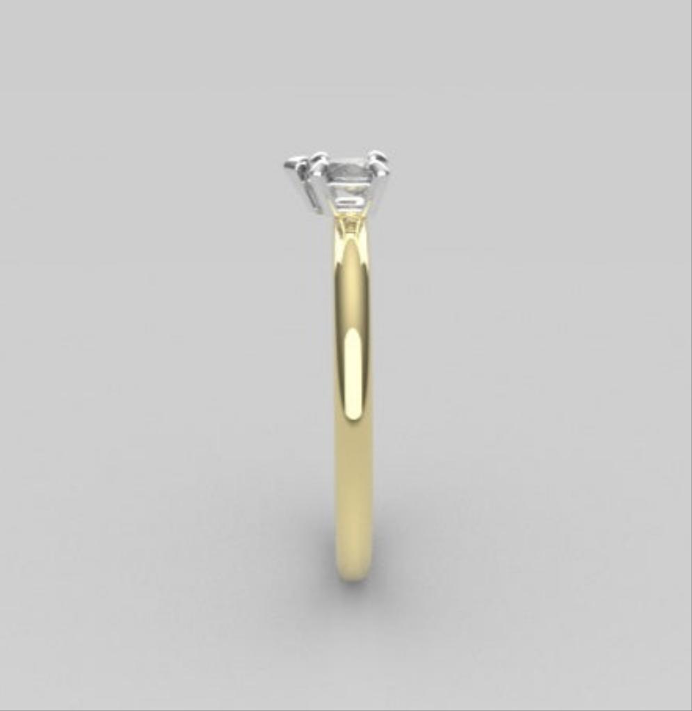 14K Band ring with Diamond VS1, style Pear, STT PRONG