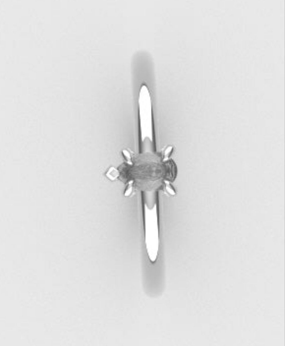 14K Band ring with Diamond VS1, style Pear, STT PRONG