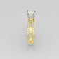 14K yellow gold Ring with Diamond VS1, Stt prongs