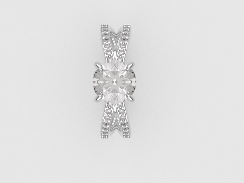 14K yellow gold Ring with Diamond VS1, Stt prongs