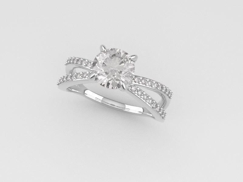 14K yellow gold Ring with Diamond VS1, Stt prongs