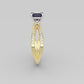 14K Engagement Ring with Amethyst and Diamond VS1, "cross style" "stt prong"