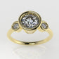 14K Engagement Ring with Diamond VS1, it is Bezel Mounted, band, stone round