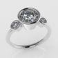 14K Engagement Ring with Diamond VS1, it is Bezel Mounted, band, stone round