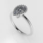14K Gold Band Ring with Diamond VS1, Style Pear with Filigree, "setting bezel"
